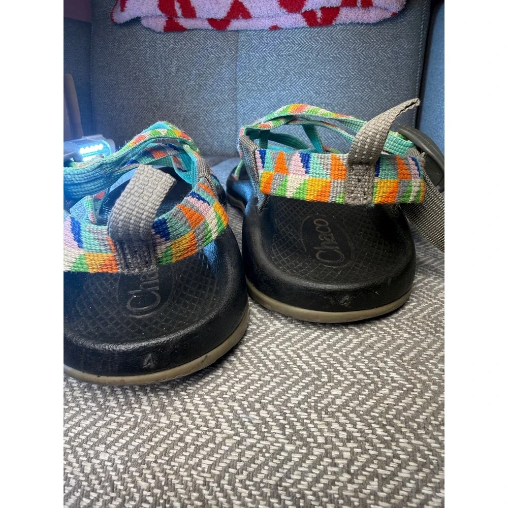 Chaco Z1 Ecotread Kids Size 4 Multicolor Geometric Strappy Hiking Sandals